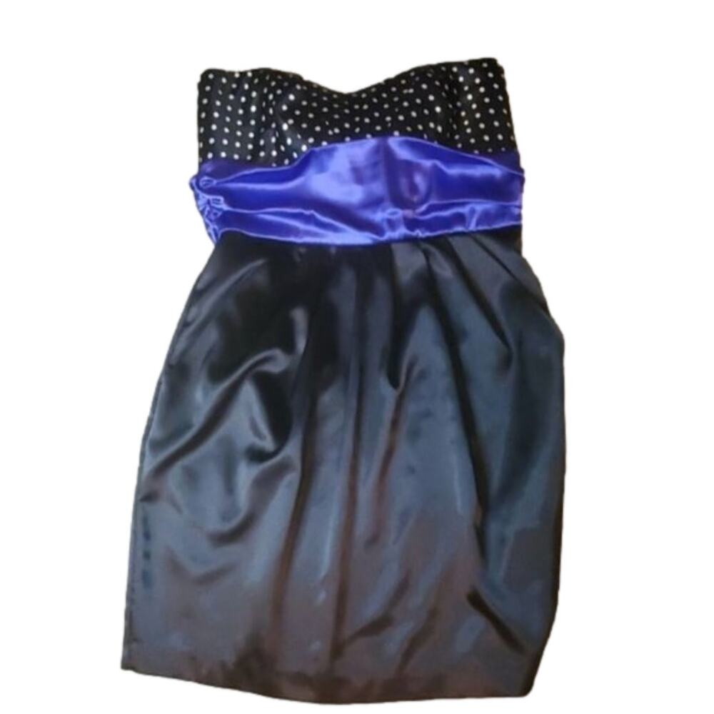 black and purple event polka dot dress